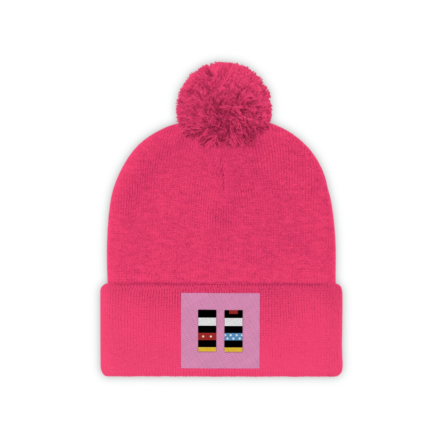 Pom Pom Knit Beanie #1 M & M