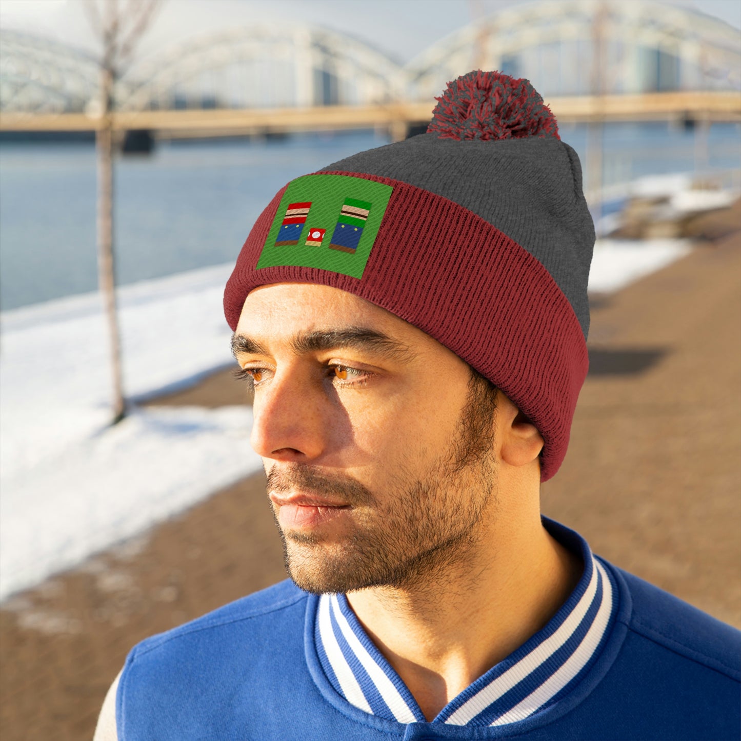 Pom Pom Knit Beanie #6 M & L